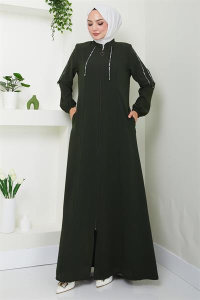 Şeritli Spor Ferace Haki HM2483