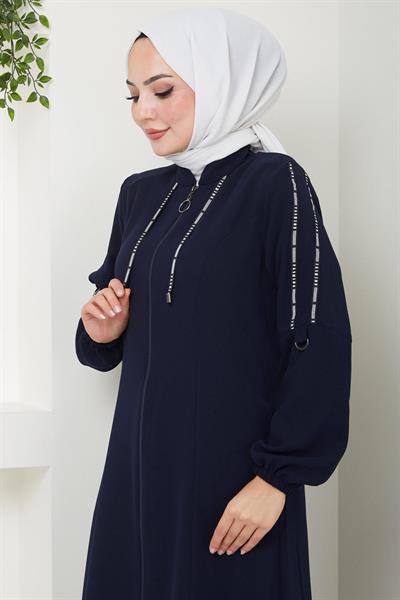 Şeritli Spor Ferace Lacivert HM2483