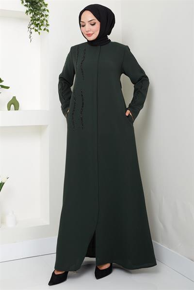 Sevgi Taşlı Ferace Haki HM2481