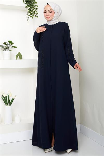 Sevgi Taşlı Ferace Lacivert HM2481