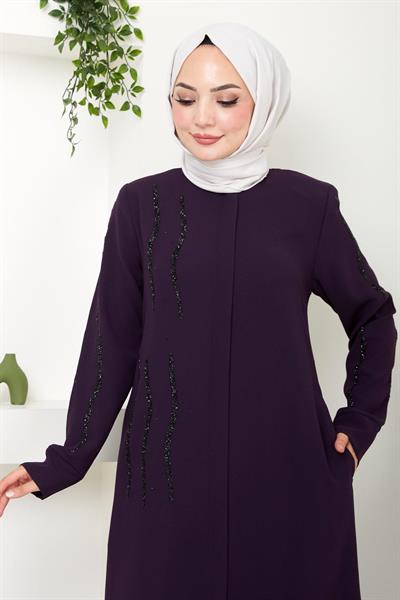Sevgi Taşlı Ferace Mürdüm HM2481
