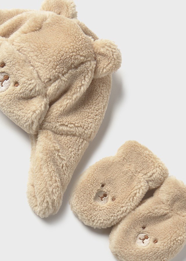 Mayoral Erkek Bebek Peluş Şapka Eldiven Takım
