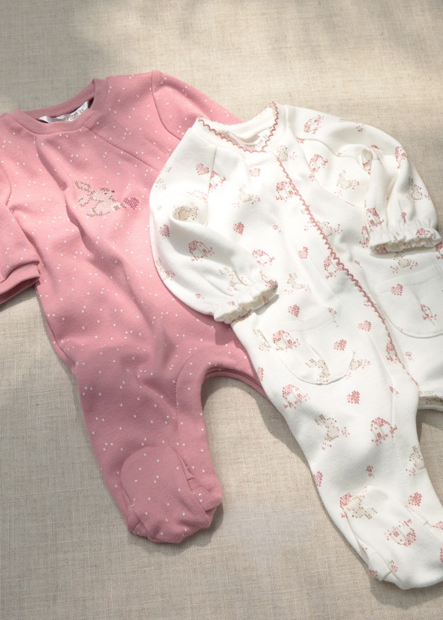 Mayoral Kız Bebek Pijaması Ekru-Pembe 2li Paket