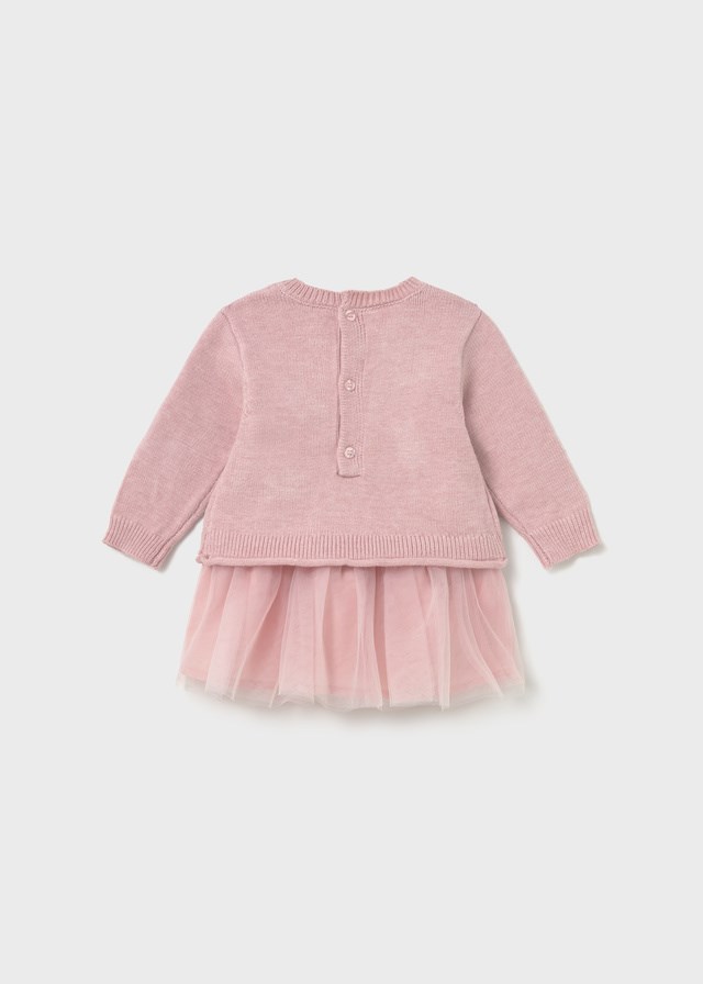Mayoral Kız Bebek Tül ve Triko Elbise Açık Pembe