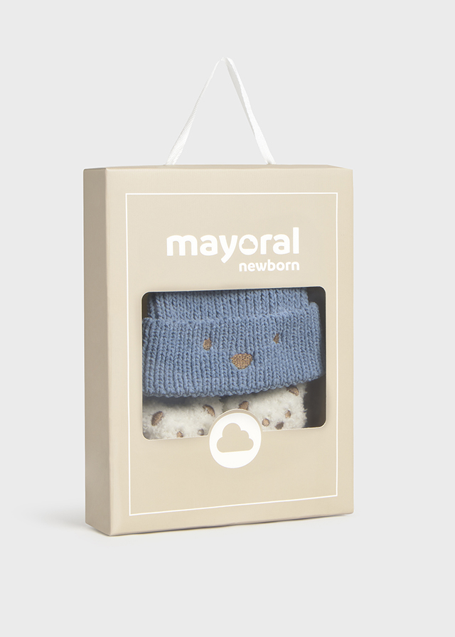 Mayoral Yenidoğan Erkek Ponponlu Şapka Çorap Takım