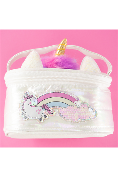Girabrilla-Puffer Unicorn Çocuk Makyaj Çantası