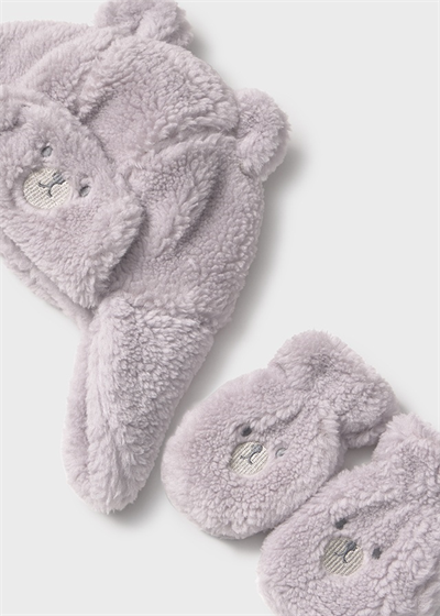 Mayoral Erkek Bebek Peluş Şapka Eldiven Takım