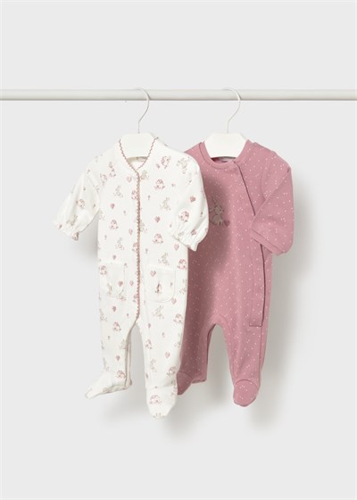 Mayoral Kız Bebek Pijaması Ekru-Pembe 2li Paket