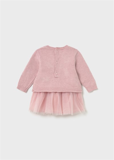 Mayoral Kız Bebek Tül ve Triko Elbise Açık Pembe