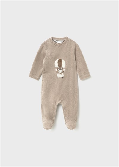 Mayoral Yenidoğan Erkek Bebek İkili Kadife Pijama Takımı Açık Kahverengi