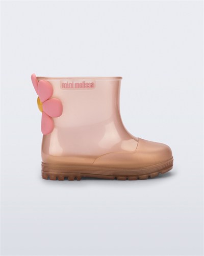 Mini Melissa Welly Bloomy Kız Çocuk Somon Yağmur Botu