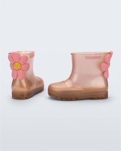 Mini Melissa Welly Bloomy Kız Çocuk Somon Yağmur Botu