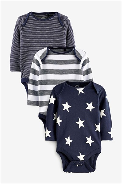 Next Baby Erkek Bebek  3lü Uzun Kollu Body