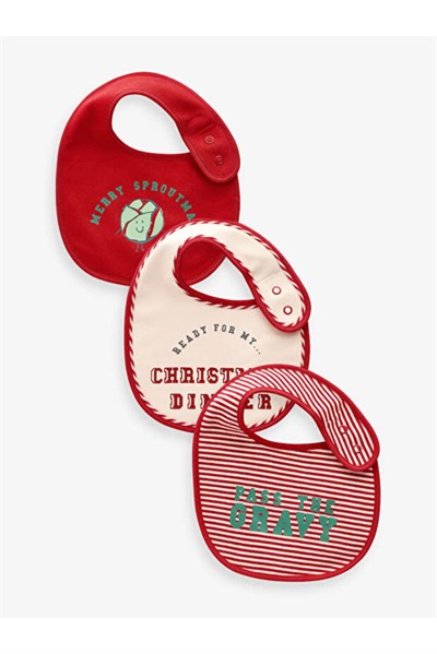 Next Baby Next Baby Next Baby Pamuklu Önlük 3lü Paket