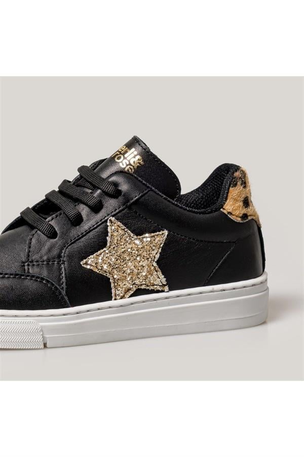 Star Büyük Çocuk Sneaker | Siyah-leopar-gold