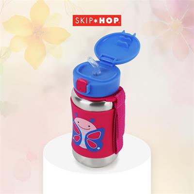 Skip Hop Zoo Paslanmaz Çelik Pipetli Suluk Kelebek