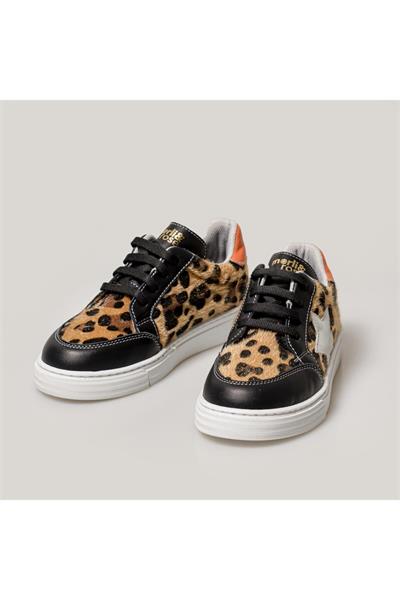 Star Bebek Sneaker | Leopar-turuncu-simli Gri