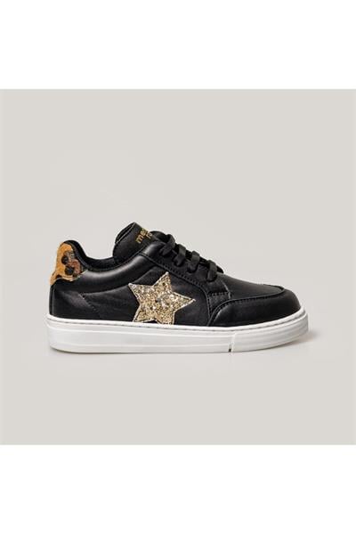 Star Büyük Çocuk Sneaker | Siyah-leopar-gold