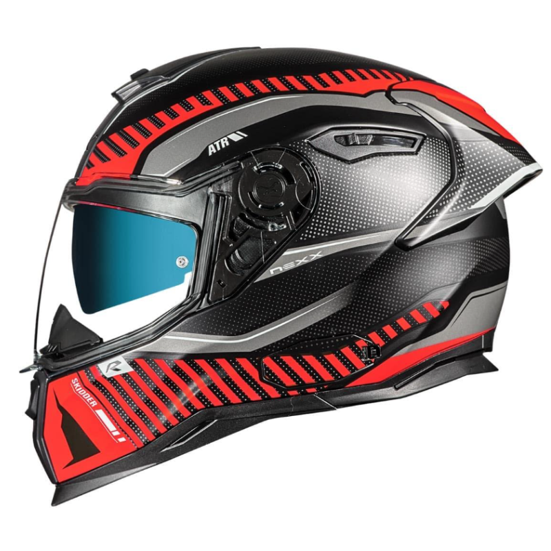 NEXX SX.10 ve SX.100 serisinden yazlık motosiklet kask modelleri, beyaz arka plan üzerinde