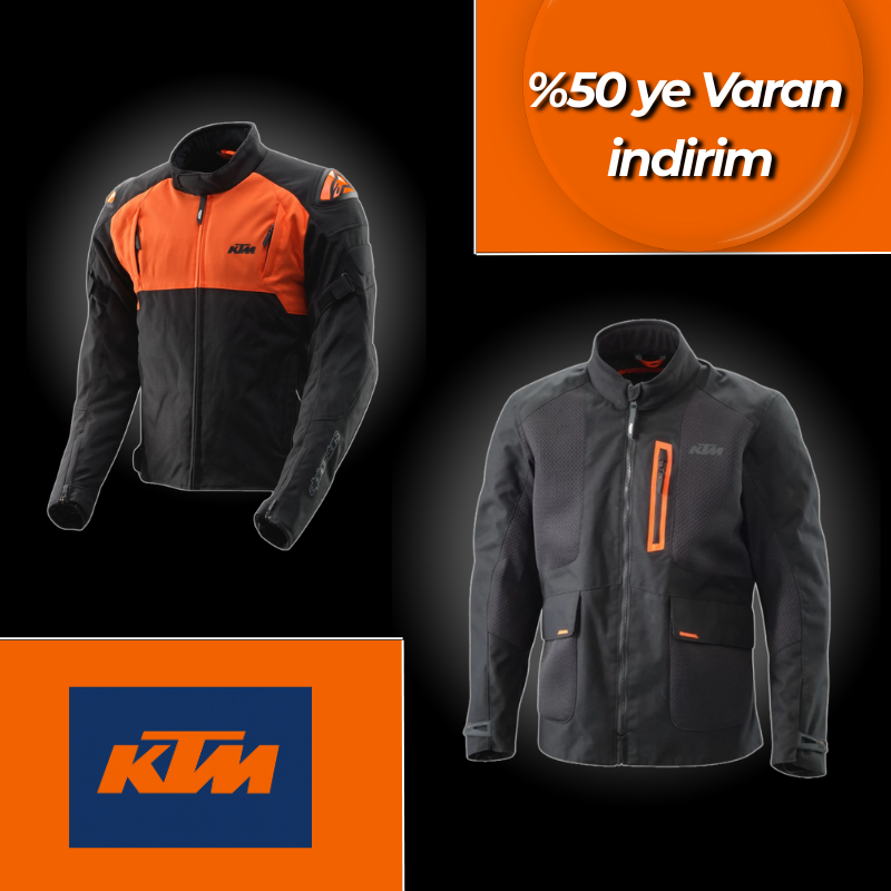 KTM Ampere Waterproof Black Orange motosiklet ceketi ürün görseli