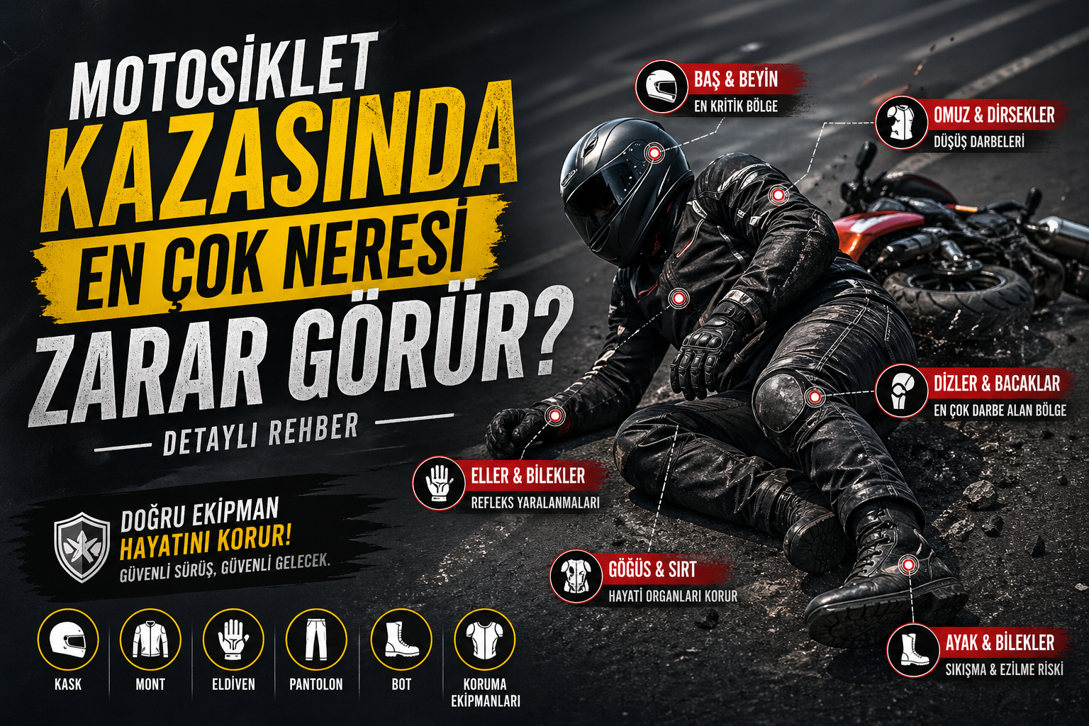 Motosiklet Kazasında En Çok Neresi Zarar Görür