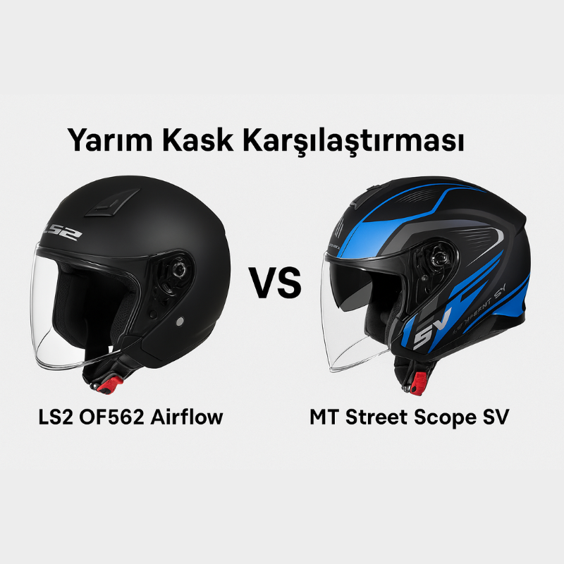 LS2 Airflow ve MT Street Scope yarım kask karşılaştırması – en çok tercih edilen modeller