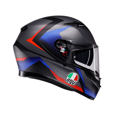 AGV K3 MPLK STRIGA MATT BLACK BLU RED KAPALI KASK