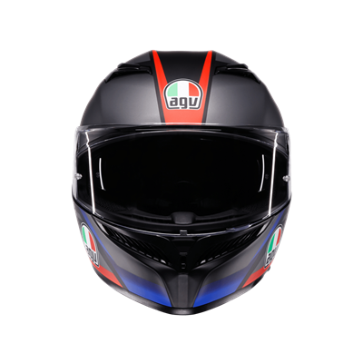 AGV K3 MPLK STRIGA MATT BLACK BLU RED KAPALI KASK