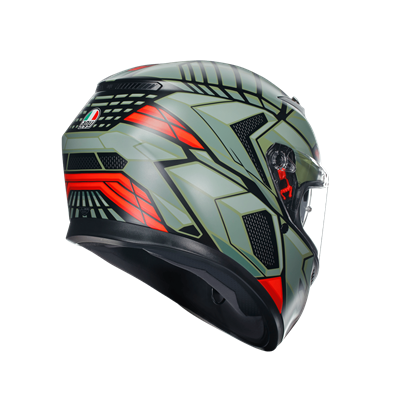 AGV KASK K3 MPLK DECEPT MATT BLK GREEN RED KASK