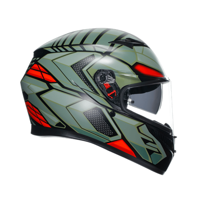 AGV KASK K3 MPLK DECEPT MATT BLK GREEN RED KASK