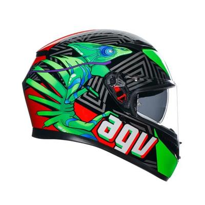 AGV KASK K3 MPLK KAMALEON BLACK RED GREEN