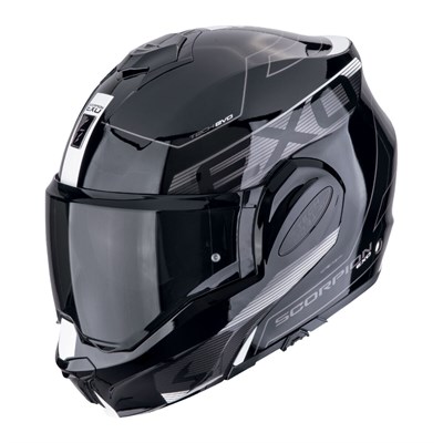 SCORPİON EXO-TECH EVO TRAVELLER ÇENE AÇILABİLİR MOTOSİKLET KASKI SİYAH / BEYAZSCORPIONÇene Açılır Kasklar