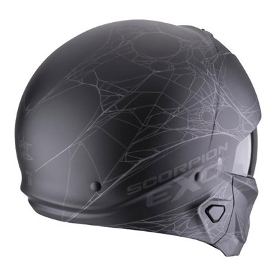 SCORPİON EXO COMBAT 2 SPİDER WEB MODÜLER MOTOSİKLET KASKI MAT SİYAH / GÜMÜŞ