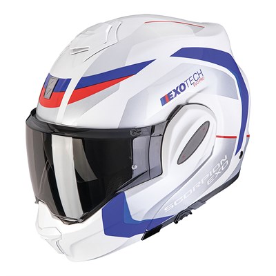 SCORPİON EXO-TECH EVO PRO ACUTİ ÇENE AÇILABİLİR MOTOSİKLET BEYAZ / MAVİ / KIRMIZI