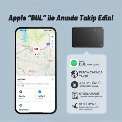 KNMASTER KNTAG 1C – ULTRA İNCE AKILLI TAKİP KARTI (CÜZDAN BULUCU)