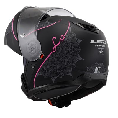 LS2 STROBE 2 LUX M.SİYAH-PEMBE KASK