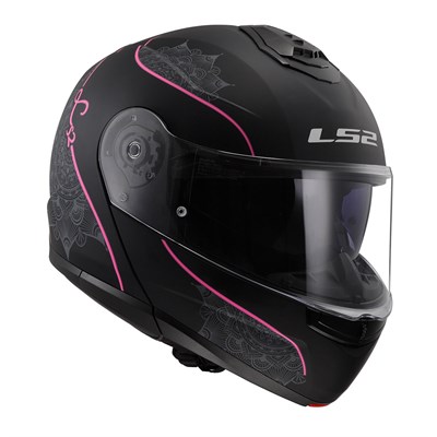 LS2 STROBE 2 LUX M.SİYAH-PEMBE KASK