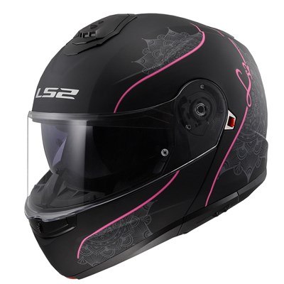 LS2 STROBE 2 LUX M.SİYAH-PEMBE KASK