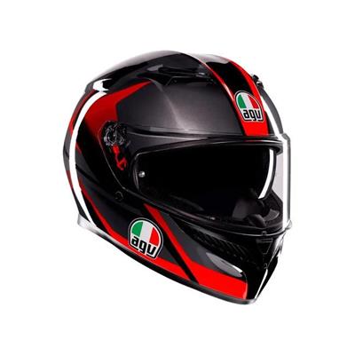 AGV K3 MPLK STRİGA BLACK GREY RED KAPALI KASK