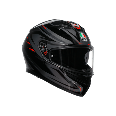 AGV K3 SYTH BLACK RED KAPALI KASK