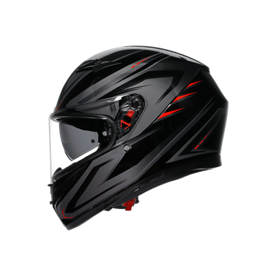AGV K3 SYTH BLACK RED KAPALI KASK