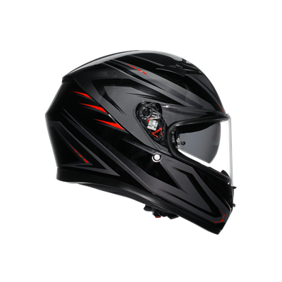 AGV K3 SYTH BLACK RED KAPALI KASK