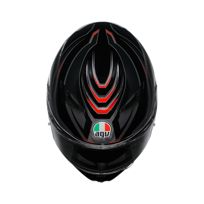 AGV K3 SYTH BLACK RED KAPALI KASK