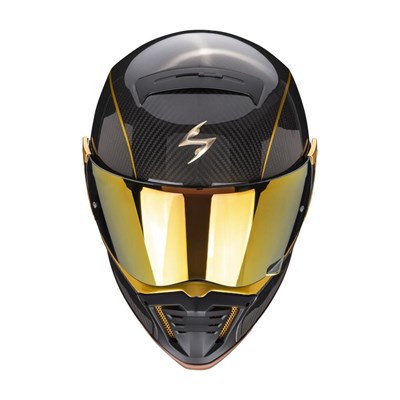 SCORPİON EXO HX1 CARBON SE RETRO MOTOSİKLET KASKI SİYAH / ALTIN 