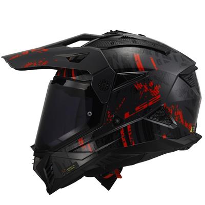 LS2 PIONEER 2 CRAZY MATT BLACK RED