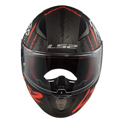 LS2 RAPID RAVEN MATT BLACK WHITE RED KASK