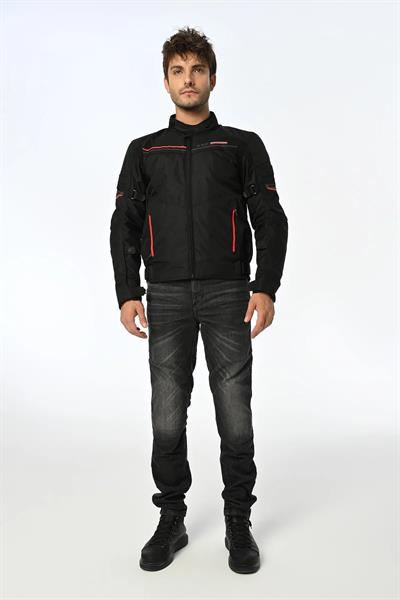LS2 SHADOW MAN JACKET SİYAH KIRMIZI MONT
