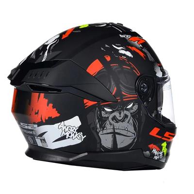 LS2 STREAM 2 ANGRY MONKEY M. BLACK RED KASK 