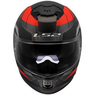 LS2 STREAM 2 ROAD MAT BLACK TITANIUM RED 