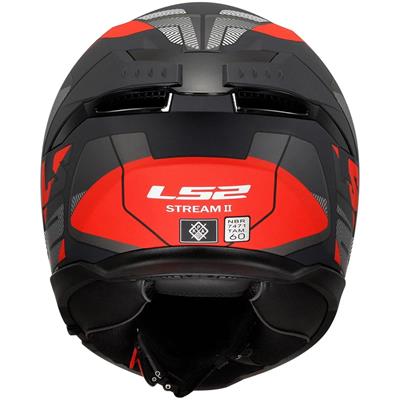 LS2 STREAM 2 ROAD MAT BLACK TITANIUM RED 